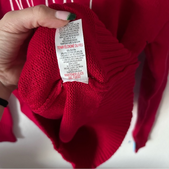 NWT Rae Dunn XS Women’s Festive Holiday Merry Red Cozy Soft Long Sleeve Sweater - Picture 5 of 8